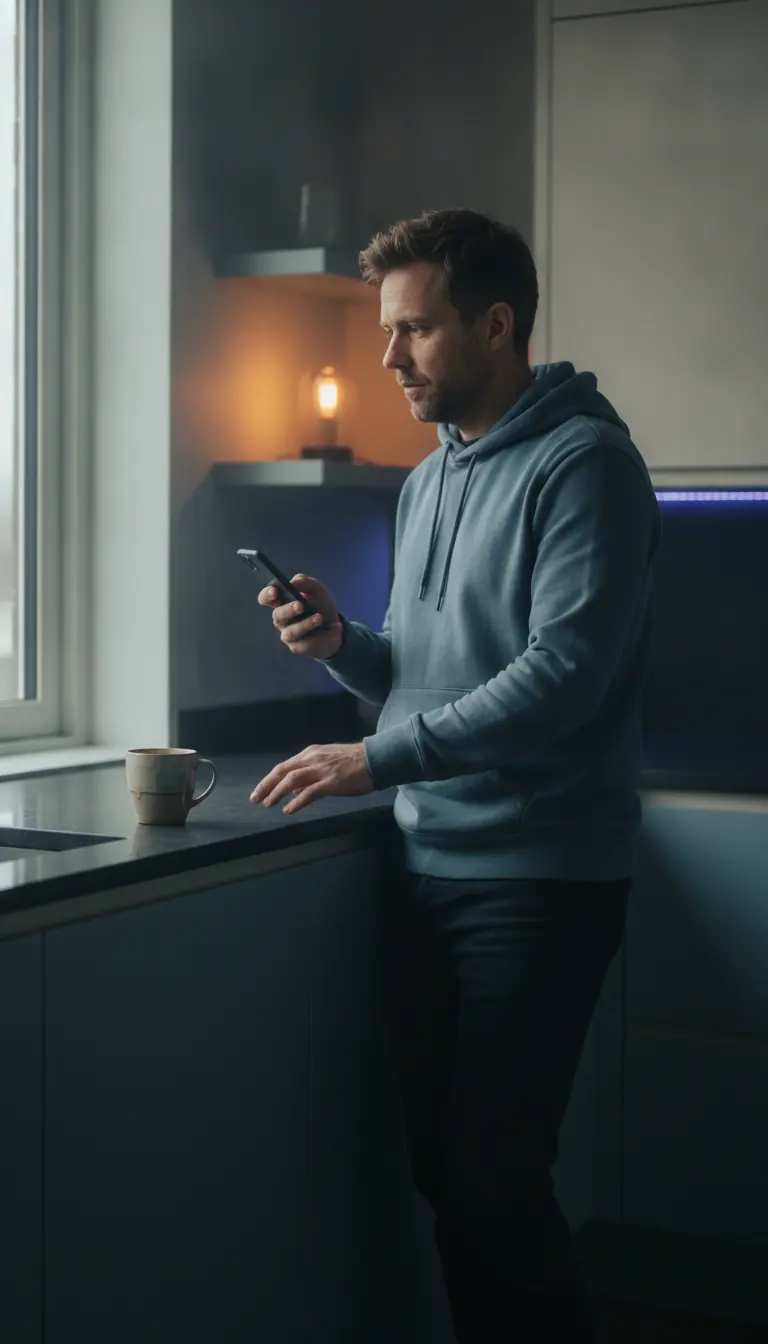 A prospective patient reading treatment options on a phone at home